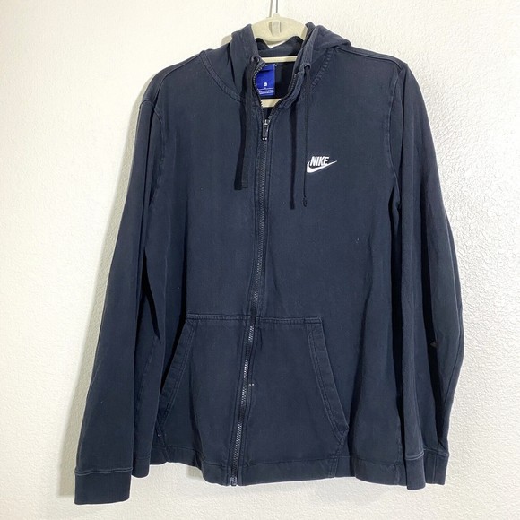 Nike Other - Nike Mens Sweater Jacket Size Large Black Hoodie Full Zip Cotton Flawed D5